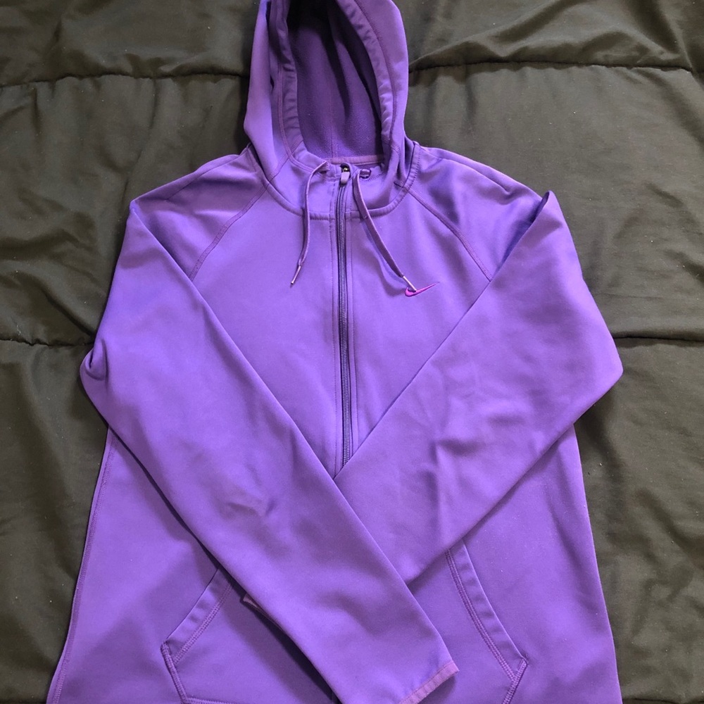 nike purple therma-fit sweater / zip up